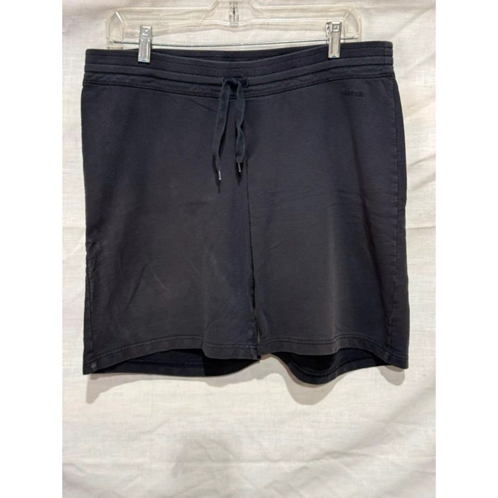 Reebok women black drawstring elastic waist knit sweat shorts active